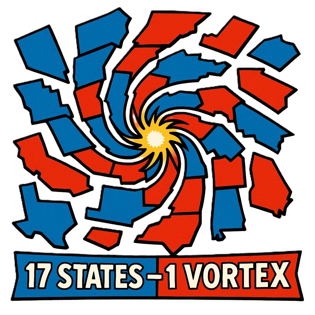A vortex of US states showing the chaotic nature of cannabis legalization.