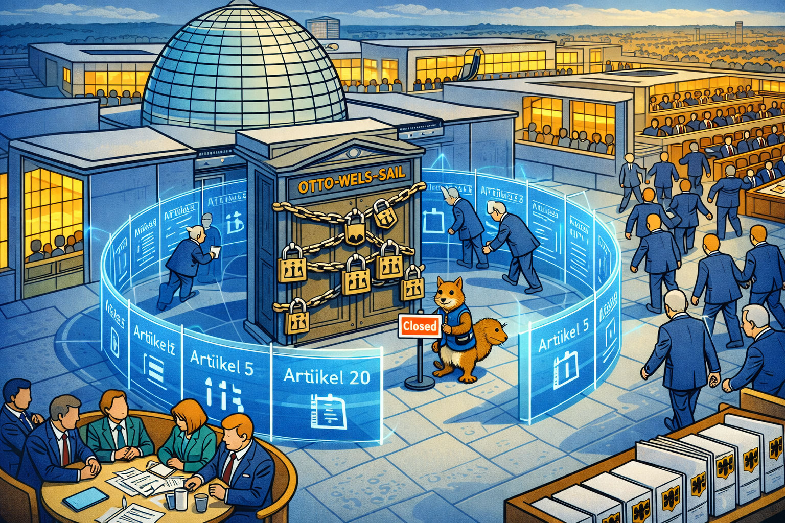 Keine Silbermedaille: Karlsruhe weist AfD-Klage auf Otto-Wels-Saal ab - Illustration