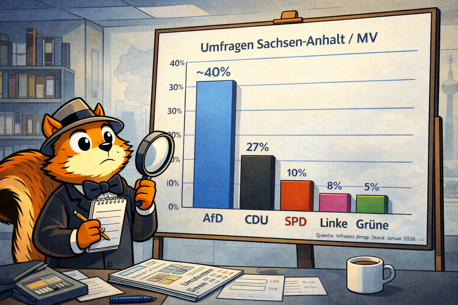 Illustration: Balkendiagramm mit blauem Balken weit vorn