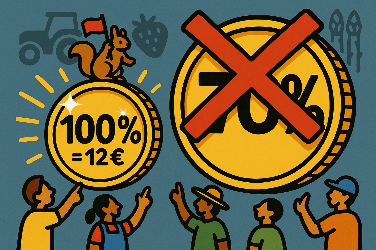 Illustration: 70%‑Mindestentgelt – durchgestrichen