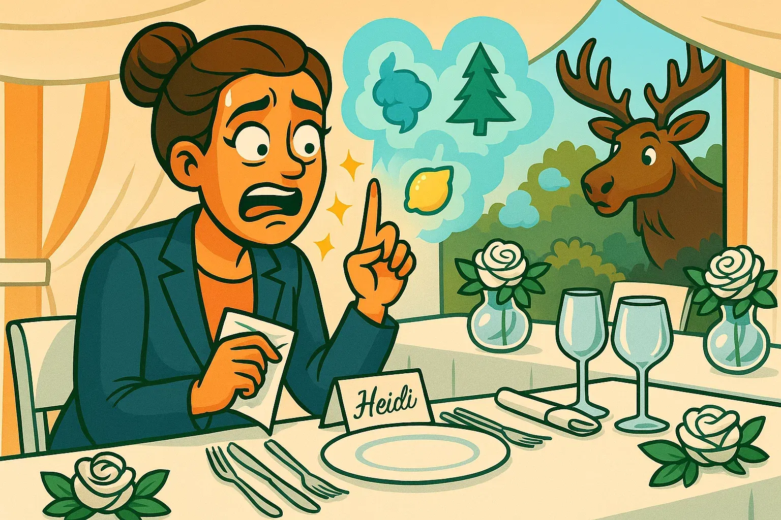 Comic: Heidi riecht angewidert an ihren harzigen Fingern.