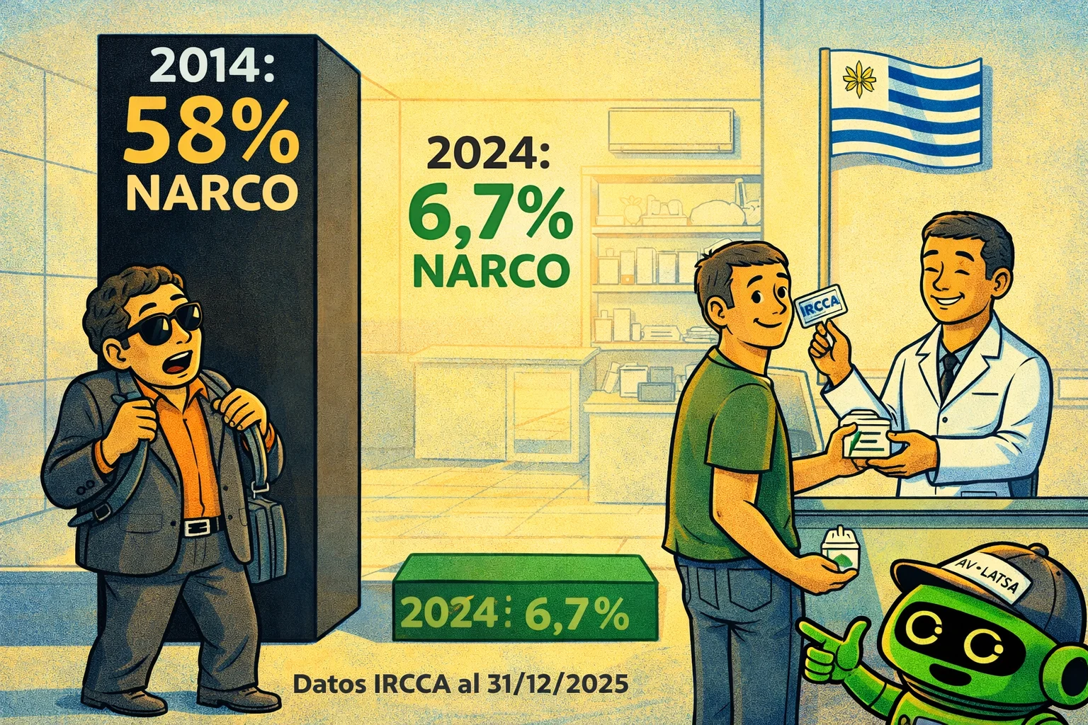 Del 58% al 6,7%: así cayó el narco del cannabis en Uruguay