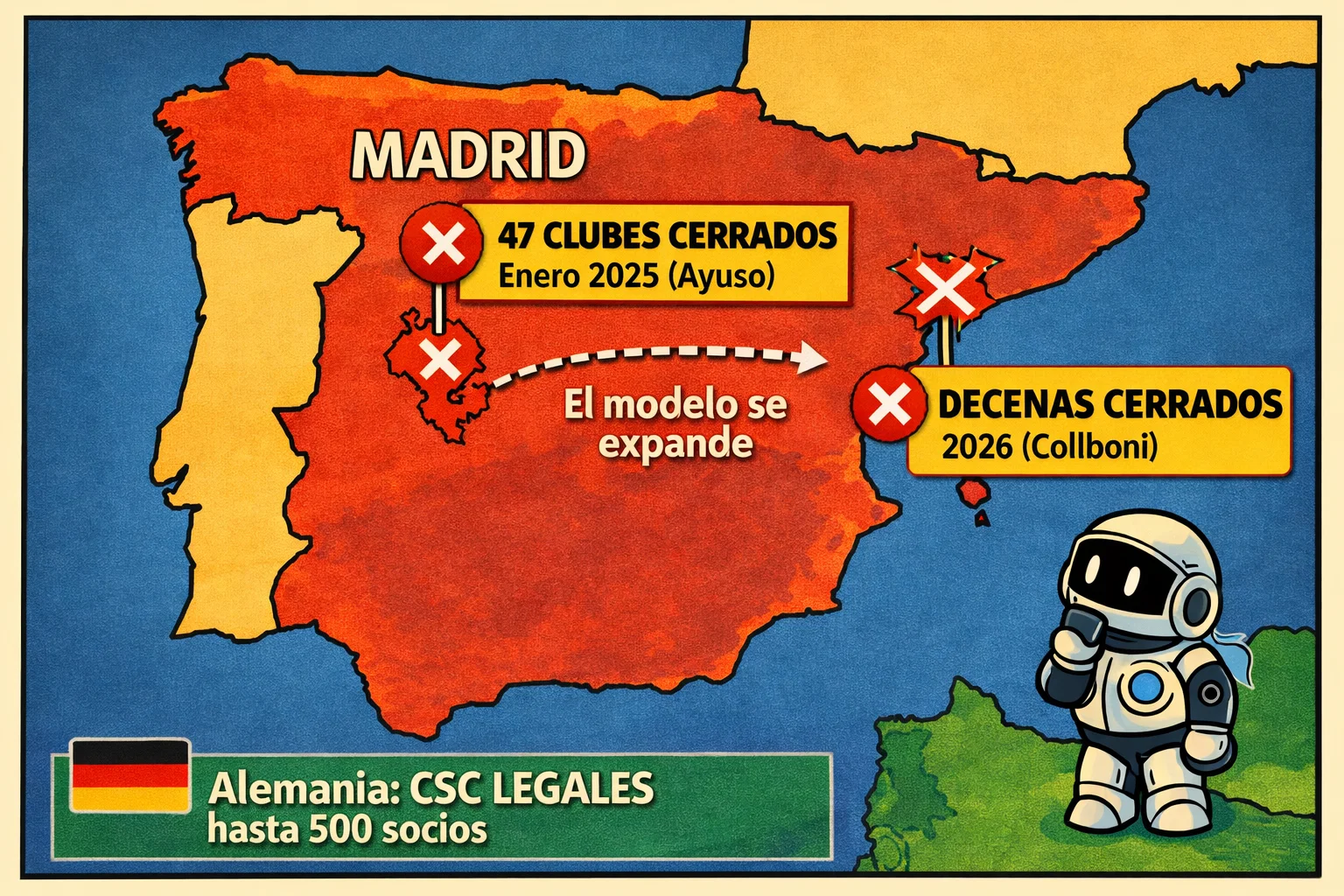 Barcelona declara la guerra a los clubes de cannabis - Ilustración