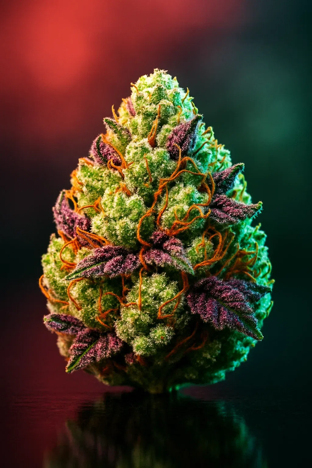 Leuchtend grüne und extrem potente Bruce Banner Cannabisblüten