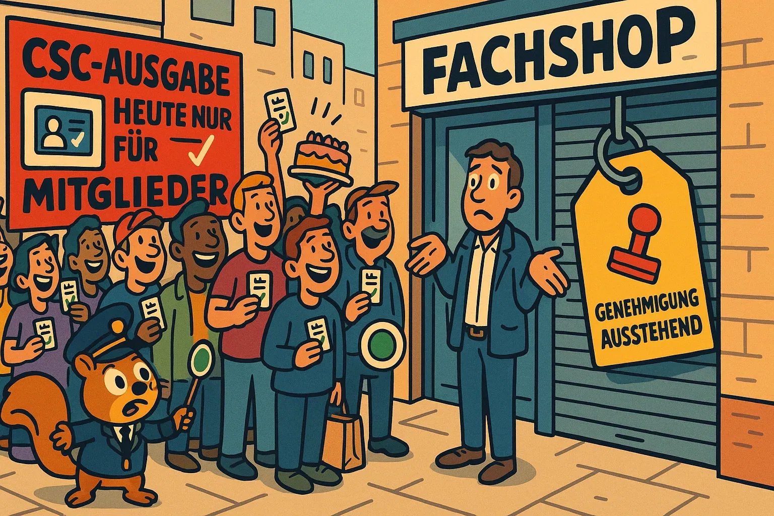 Symbolbild: Hasen (Clubs) rennen los, während eine Schildkröte (Politik) stillsteht.