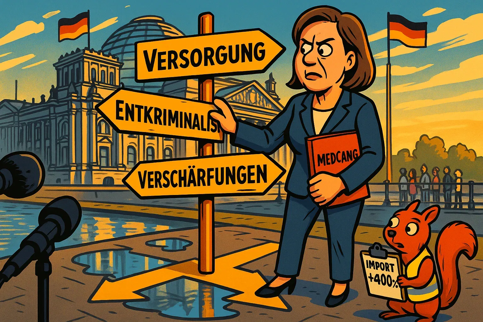 Eine Weggabelung symbolisiert die aktuelle Situation des Cannabisgesetzes in Deutschland.