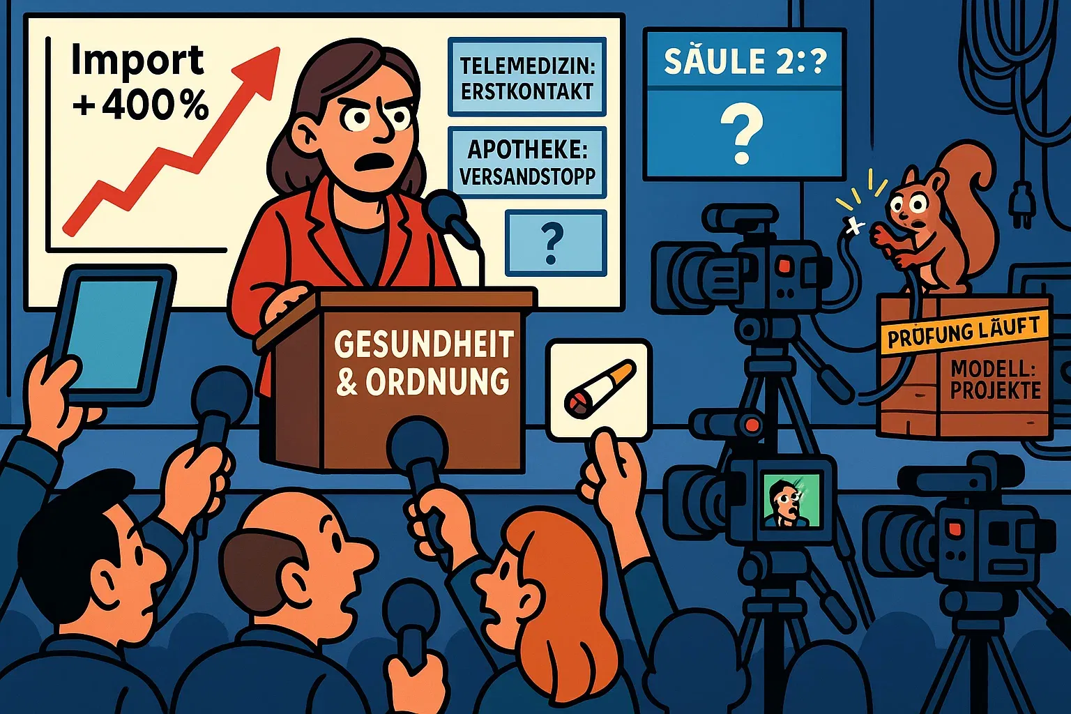 Nina Warken (CDU) auf einer Pressekonferenz zum Cannabisgesetz.