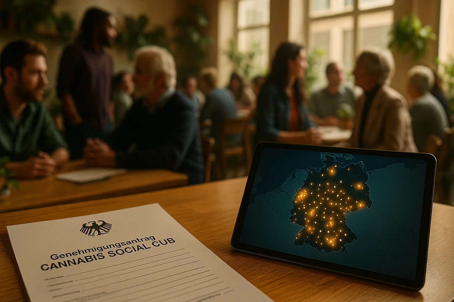 Visualisierung eines Netzwerks von Cannabis Social Clubs in Deutschland