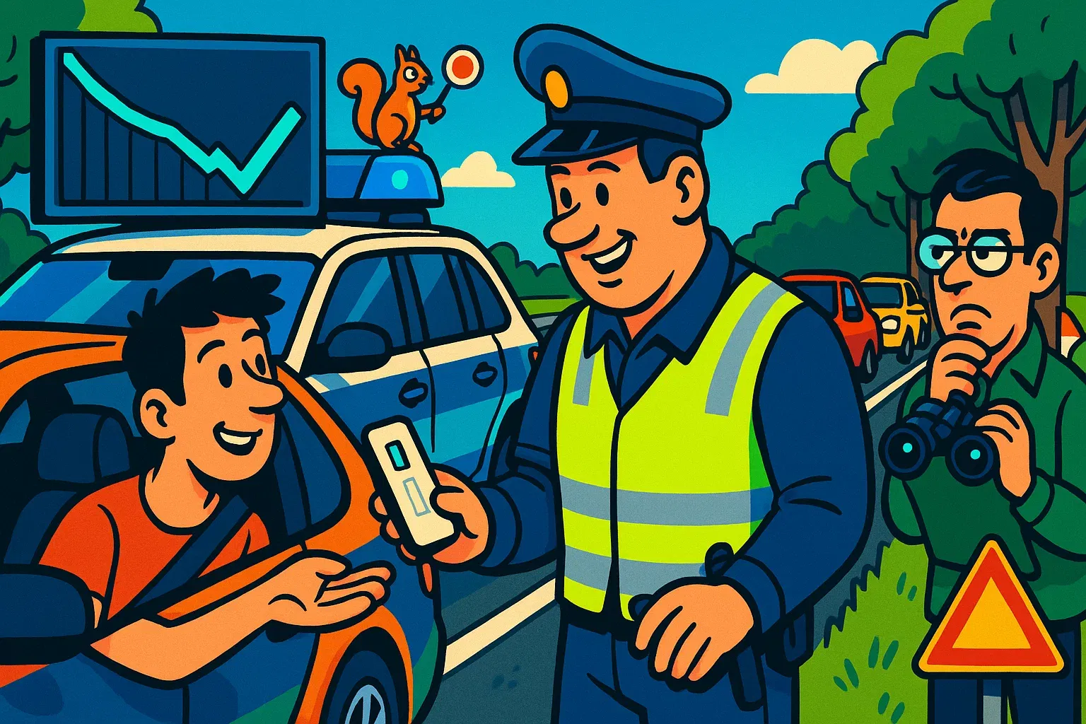 Alltagsszene: Verkehrskontrolle mit Drogentest – Routine statt Panik