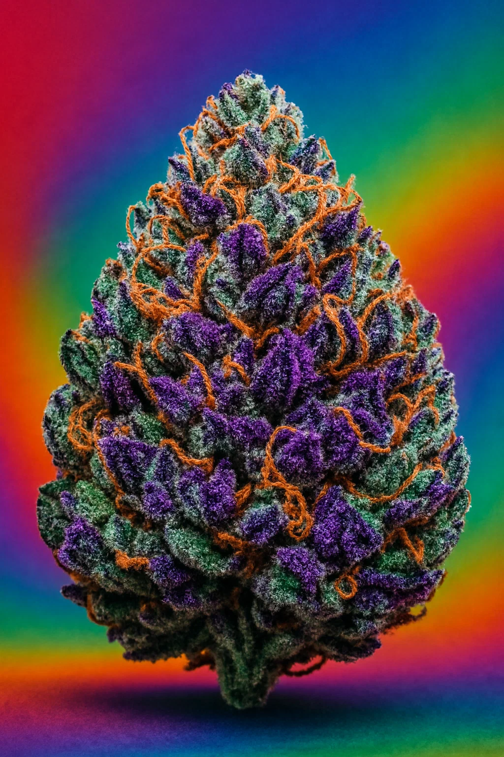 Makroaufnahme einer extrem harzigen Cap Junky Cannabisblüte, vollständig mit Trichomen bedeckt