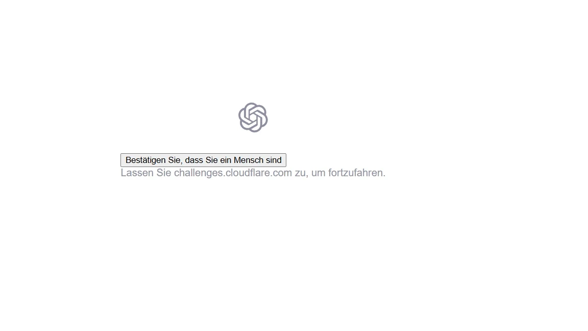 Cloudflare Turnstile Captcha bei ChatGPT - Bestätigen Sie, dass Sie ein Mensch sind
