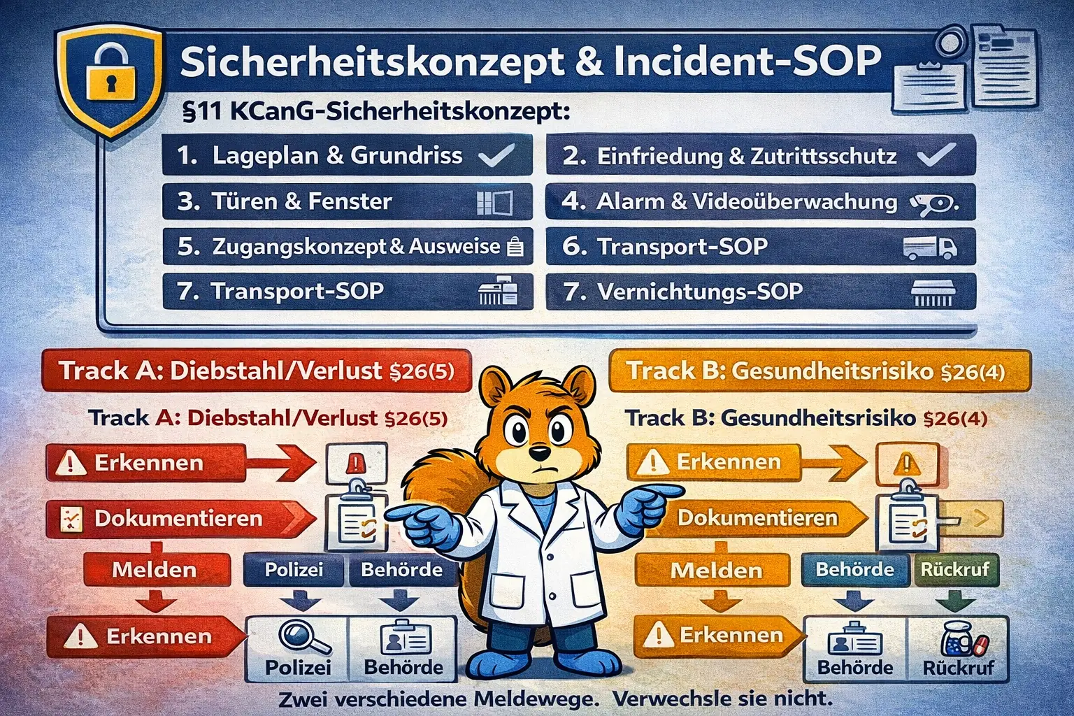 Sicherheitskonzept KCanG: Einbruchschutz, Zugangskonzept, Alarmanlage, Vernichtungskonzept, Diebstahl-Incident-SOP