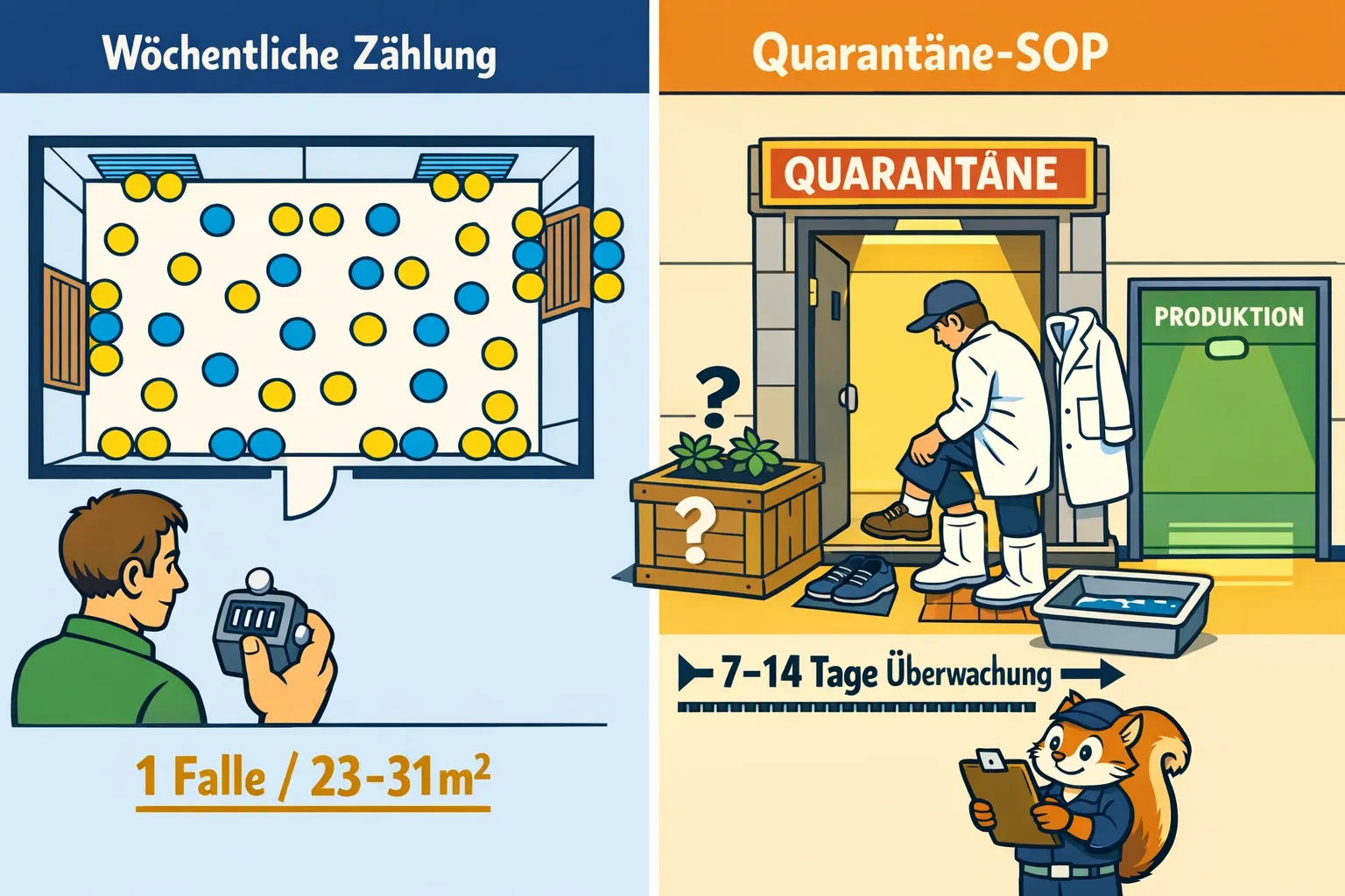 Professionelles Klebefallen-Monitoring-System im CSC-Gewächshaus: Gelb vs. Blau, Canopy-Positionierung, Tür- und Lüftungsbereich