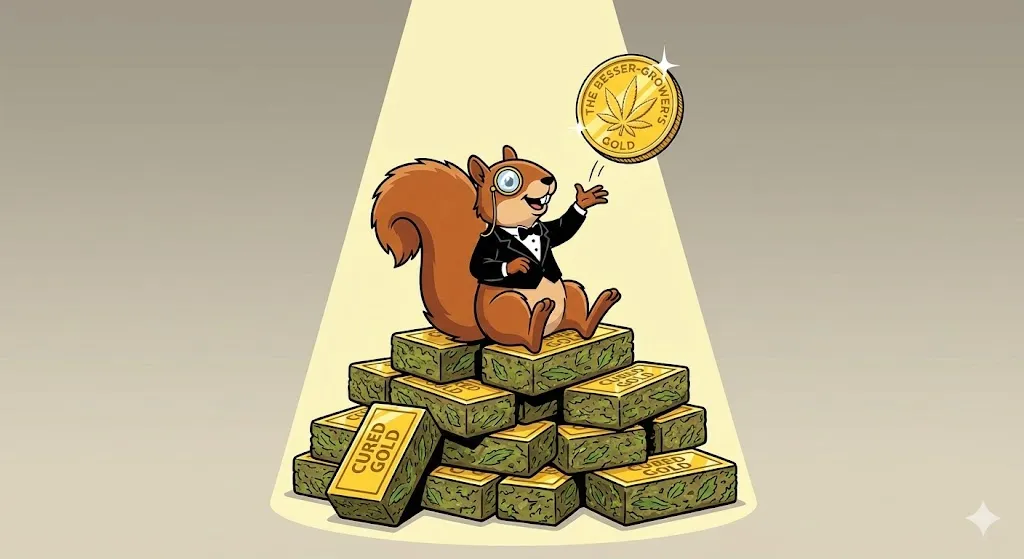 Eichhörnchen mit Goldbarren