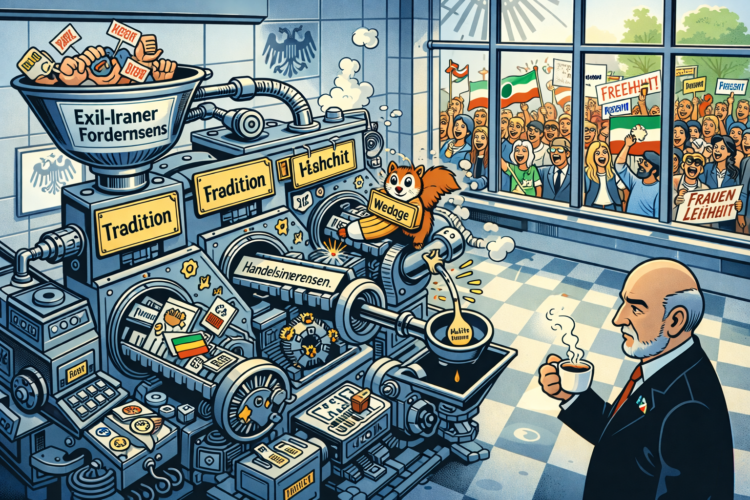 Berliner Demonstration fordert Kurswechsel in deutscher Iran-Politik - Illustration