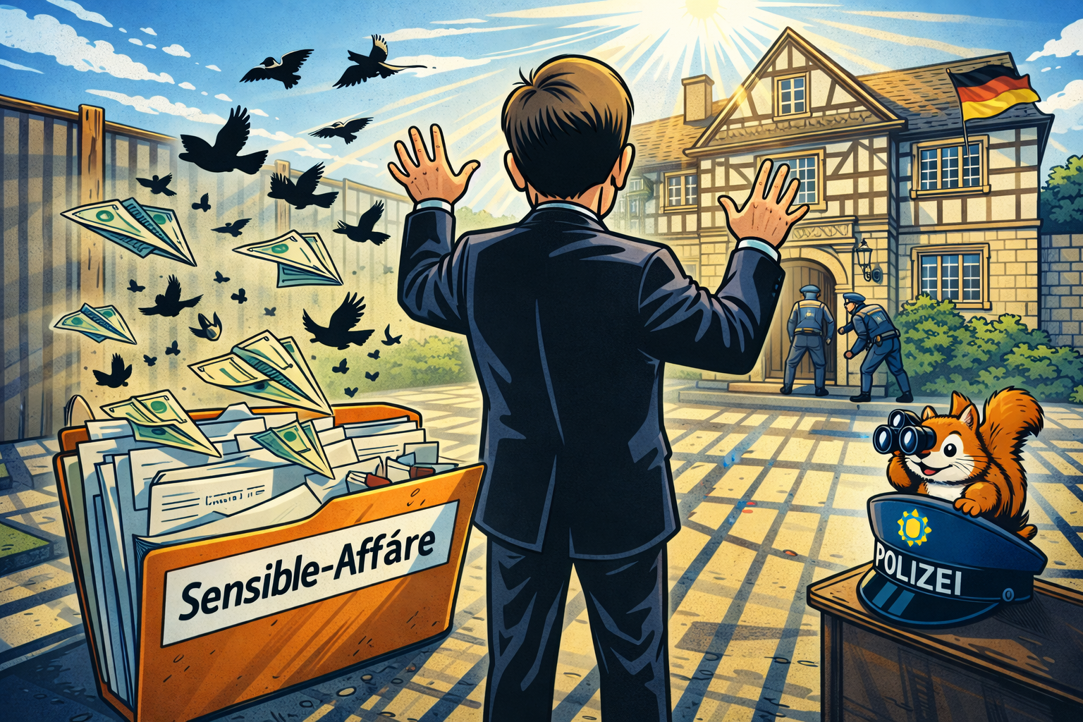 Epstein-Ermittlungen weiten sich aus: Polizei durchsucht Anwesen von Ex-Minister Mandelson - Illustration