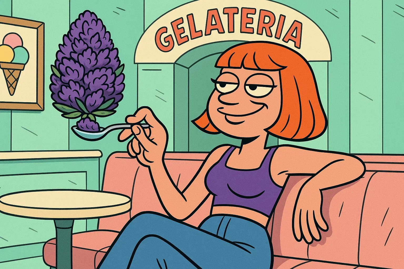 Ein bunter, harziger Bud der Sorte Gelato.
