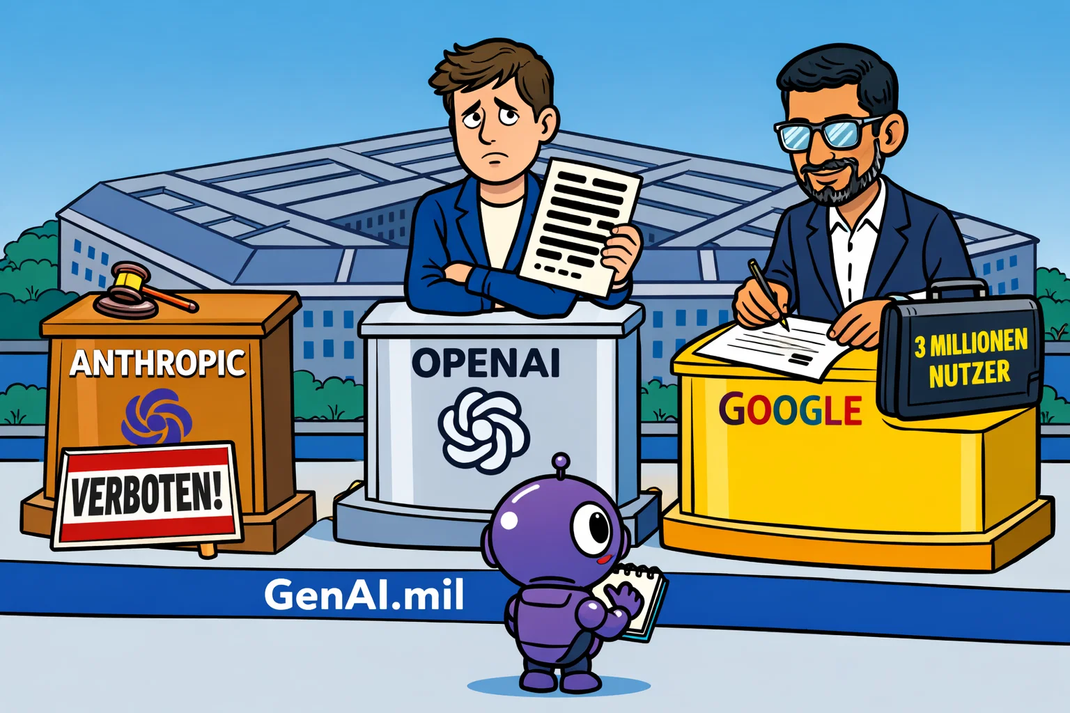 Anthropic sagte Nein. OpenAI feilschte. Google: Ja.