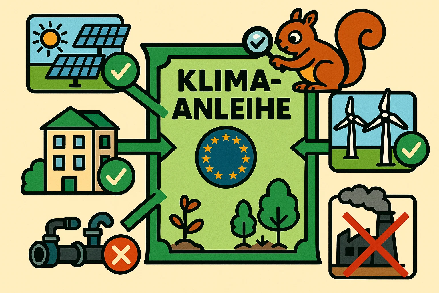 Illustration: Green Bonds – Bürger leihen dem Staat Geld für Klimaprojekte