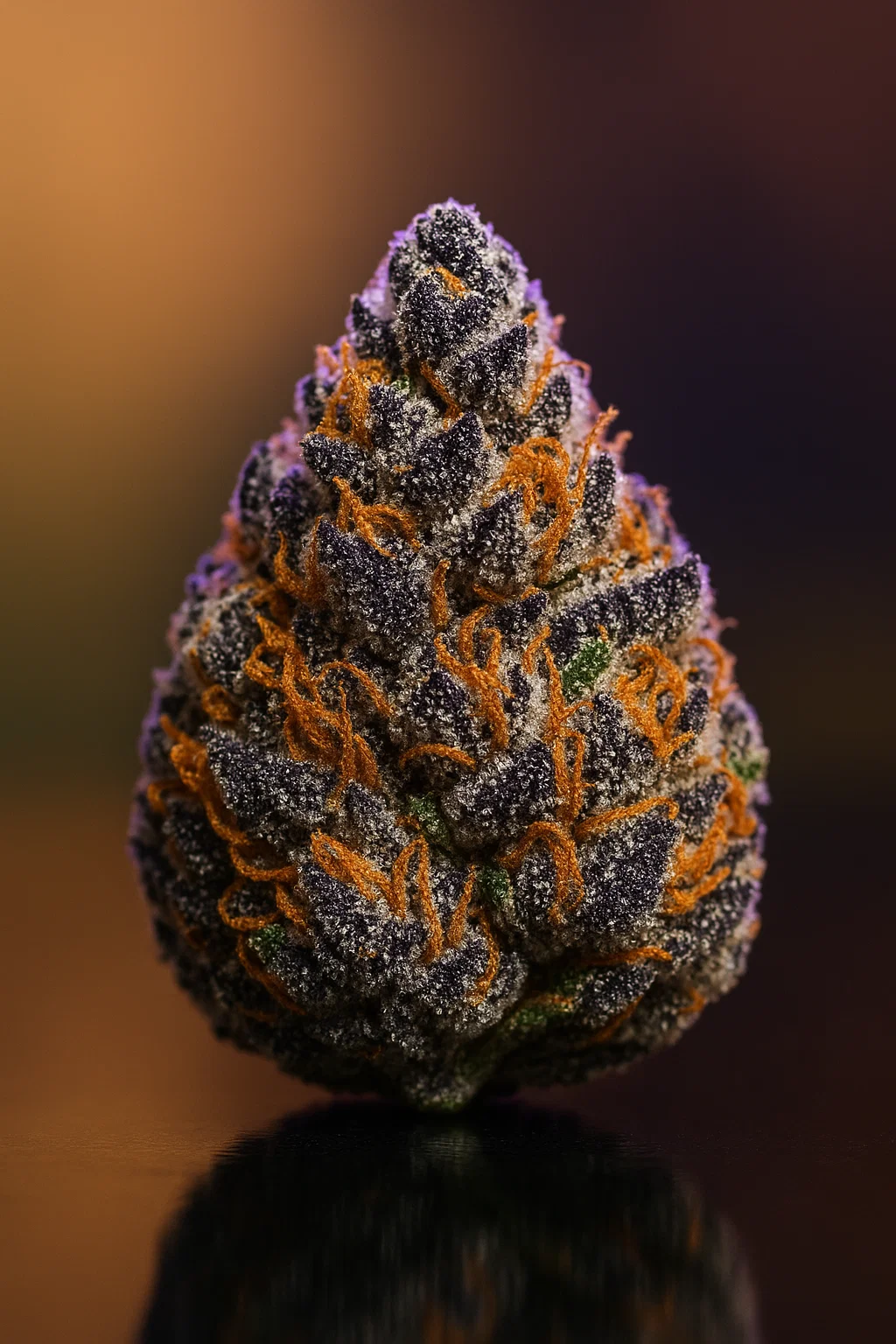 Dichte, mit Trichomen bedeckte Blüten des Jealousy Strains mit tief-lila Farbtönen