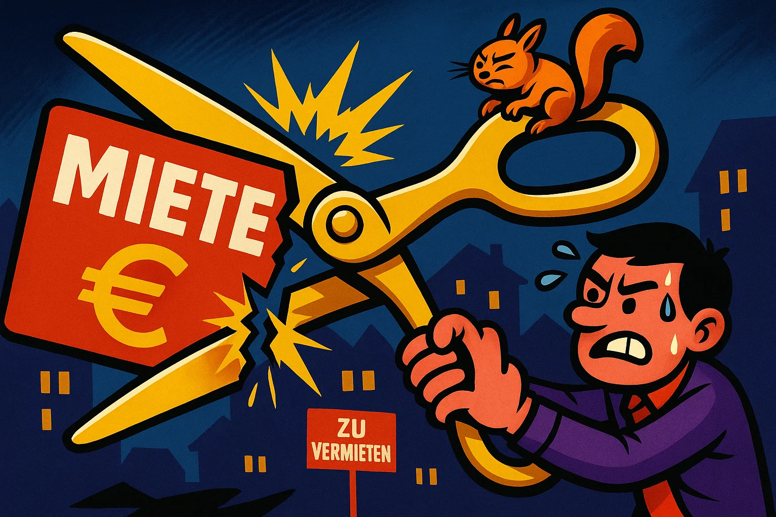 Illustration: Schere schneidet Preisschild mit Euro-Symbol durch