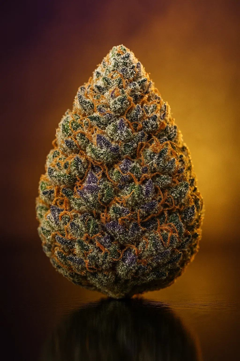 Dichte, harzüberzogene Blüten des London Pound Cake Strains