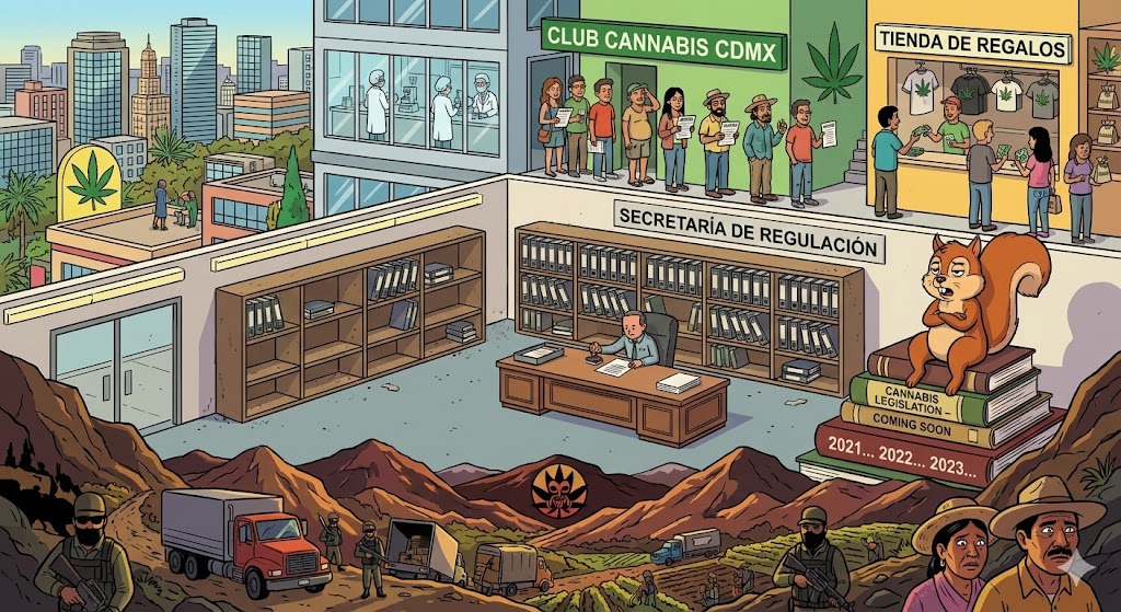 Illustration: Mexikanische Cannabis-Clubs, Amparo-Dokumente und Graumarkt-Strukturen