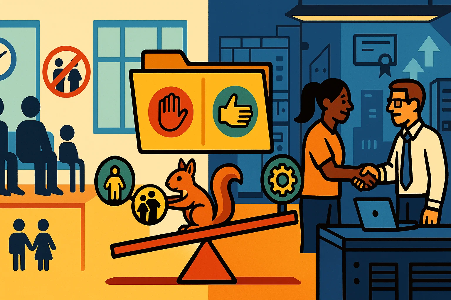 Illustration: EU-Außengrenze mit Asylverfahren und EURODAC-Datenbank