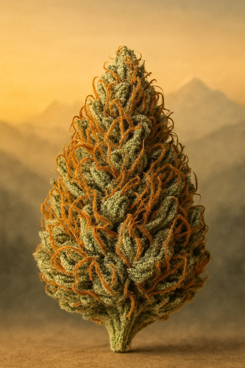 Harzbedeckte, dichte Blüte des Nepali OG Strains