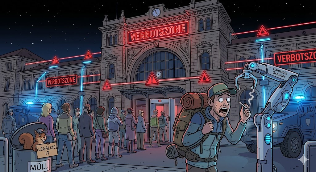 Nürnberger Hauptbahnhof mit Cannabis-Verbotszone