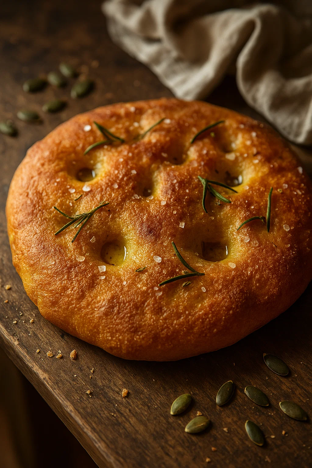 Kürbis-Focaccia mit Rosmarin und Meersalz