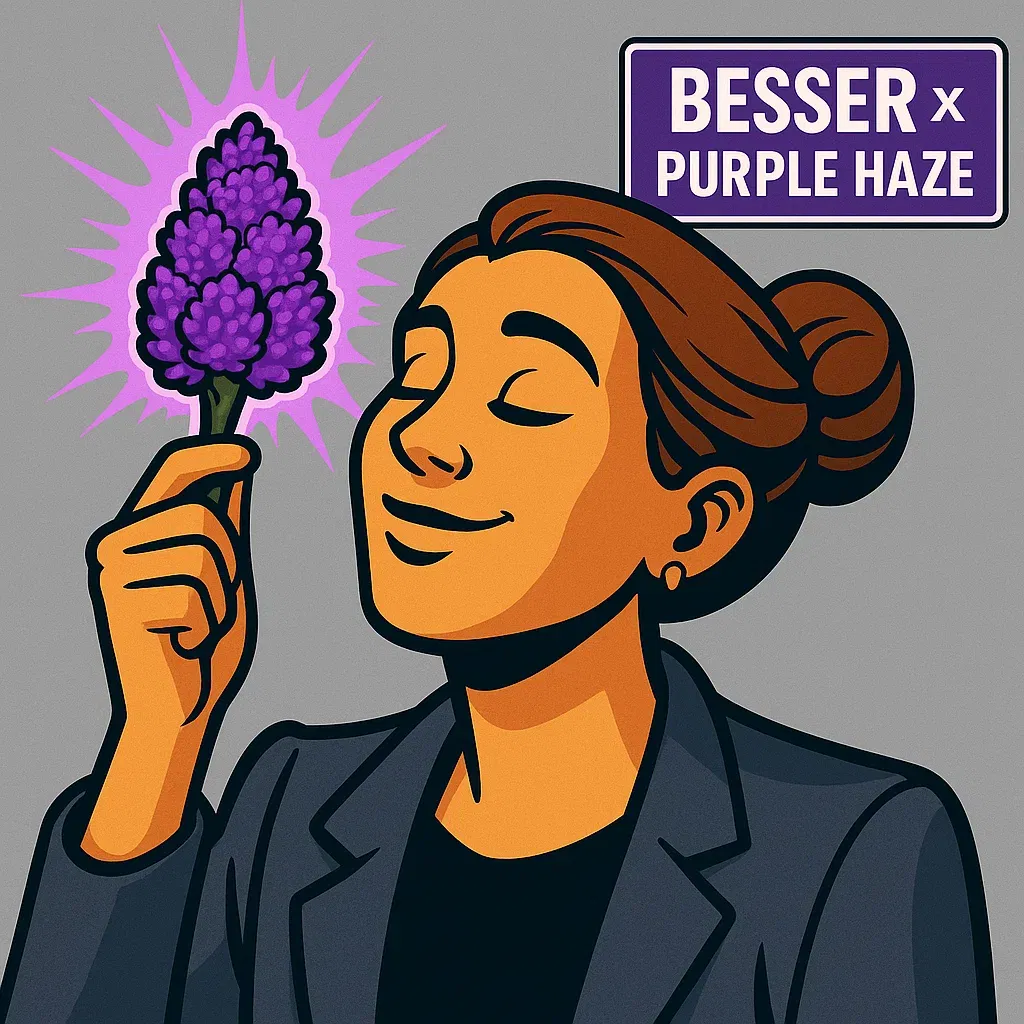Violetter, frostiger Purple‑Haze‑Bud