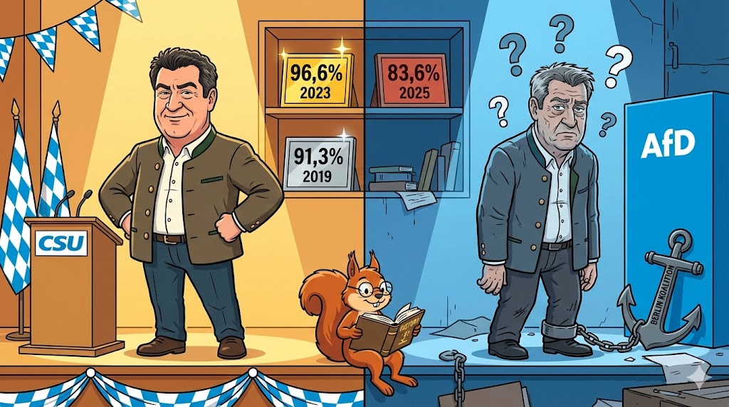 Von 96,6% zu 83,6% – Söders Absturz in Zahlen