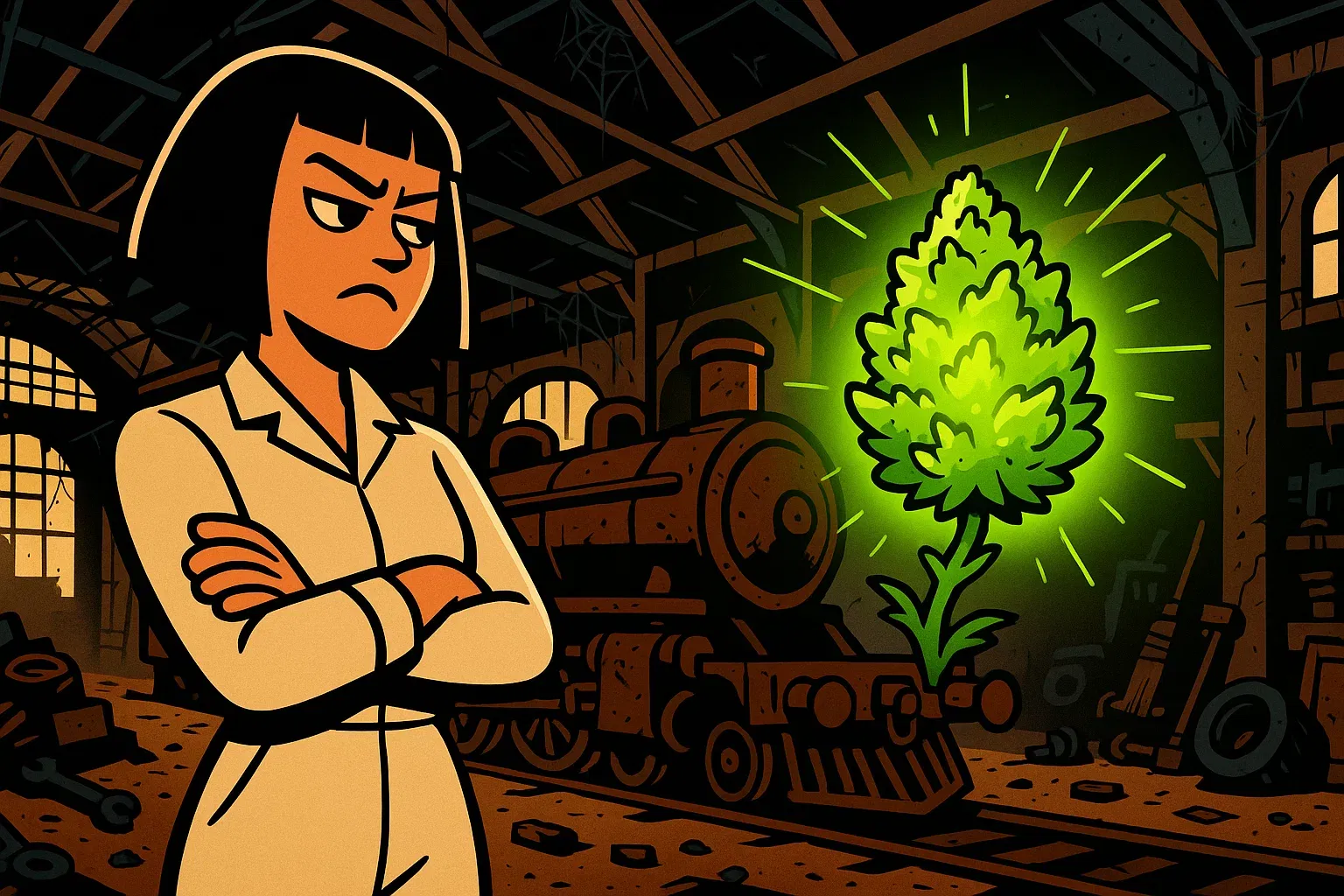 Comic: Serena macht sich Notizen zur 'Entsorgung' der Trainwreck-Pflanze.