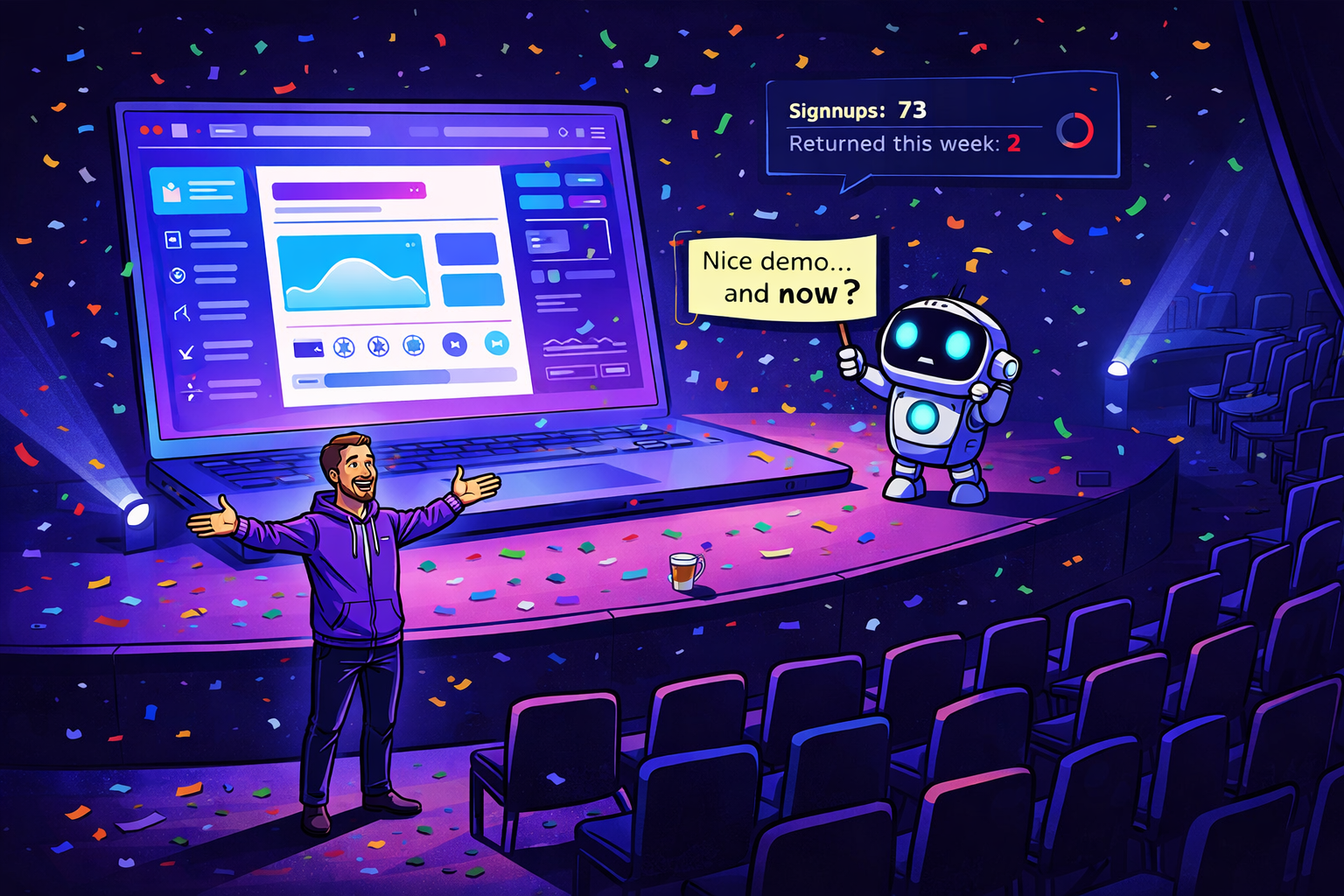 Die Demo-Falle im Vibe Coding – eine beeindruckende App wird gelauncht, aber das Dashboard bleibt leer
