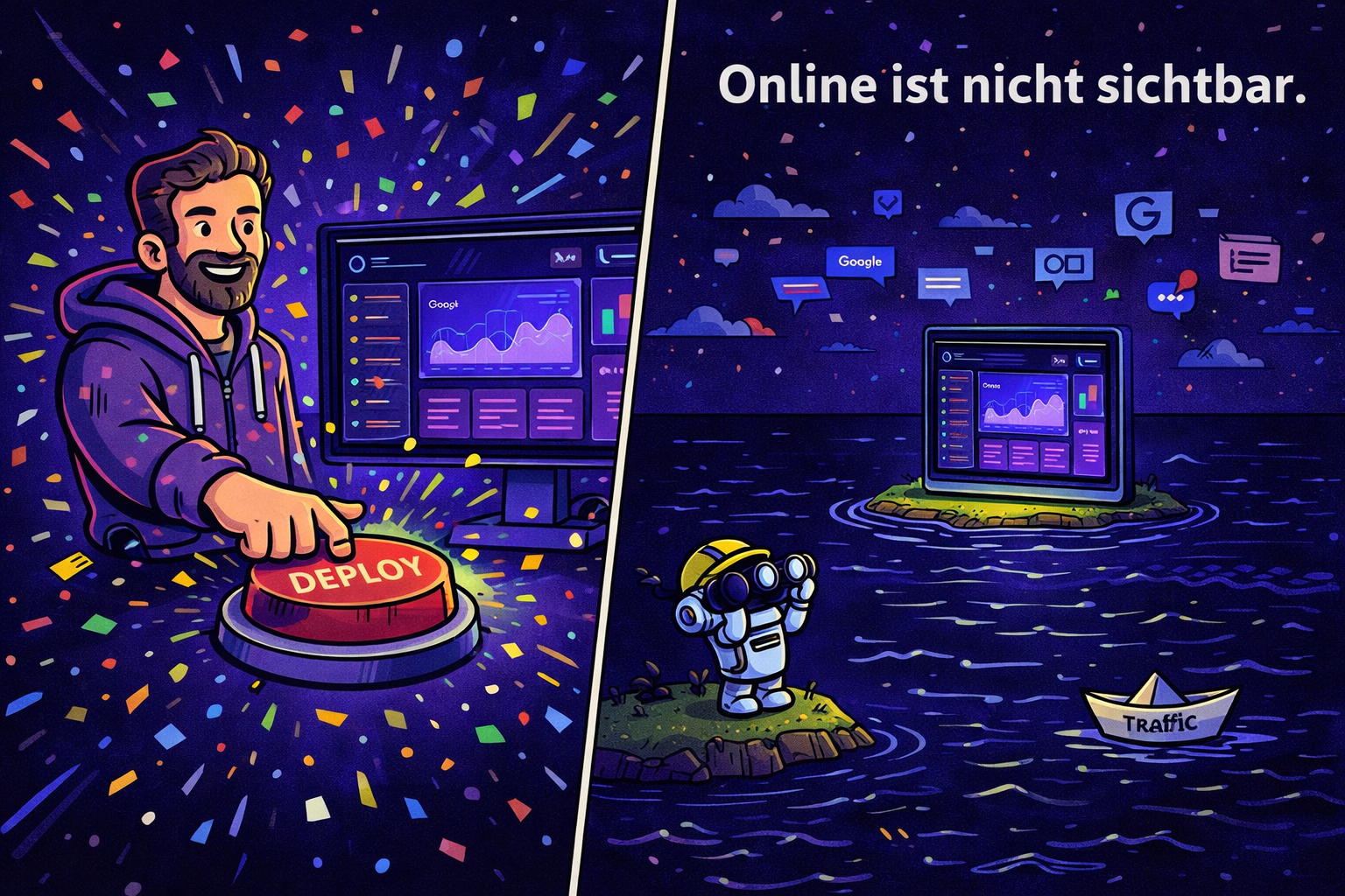 Der Discovery-Mythos im Vibe Coding – eine fertige KI-App wird gestartet, aber die Welt läuft daran vorbei