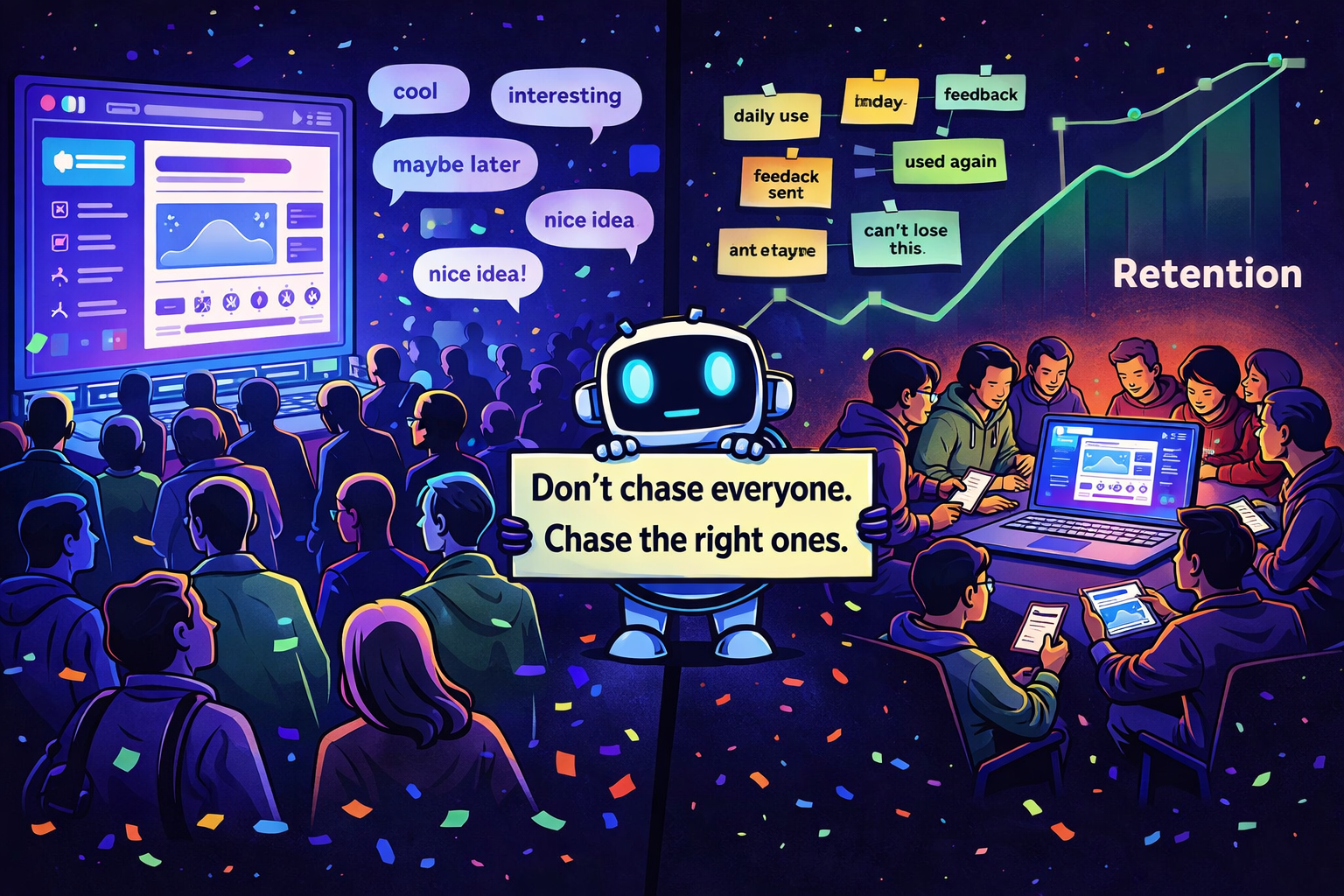 Product-User-Fit im Vibe Coding – eine kleine Gruppe aktiver Power User hält eine App am Leben