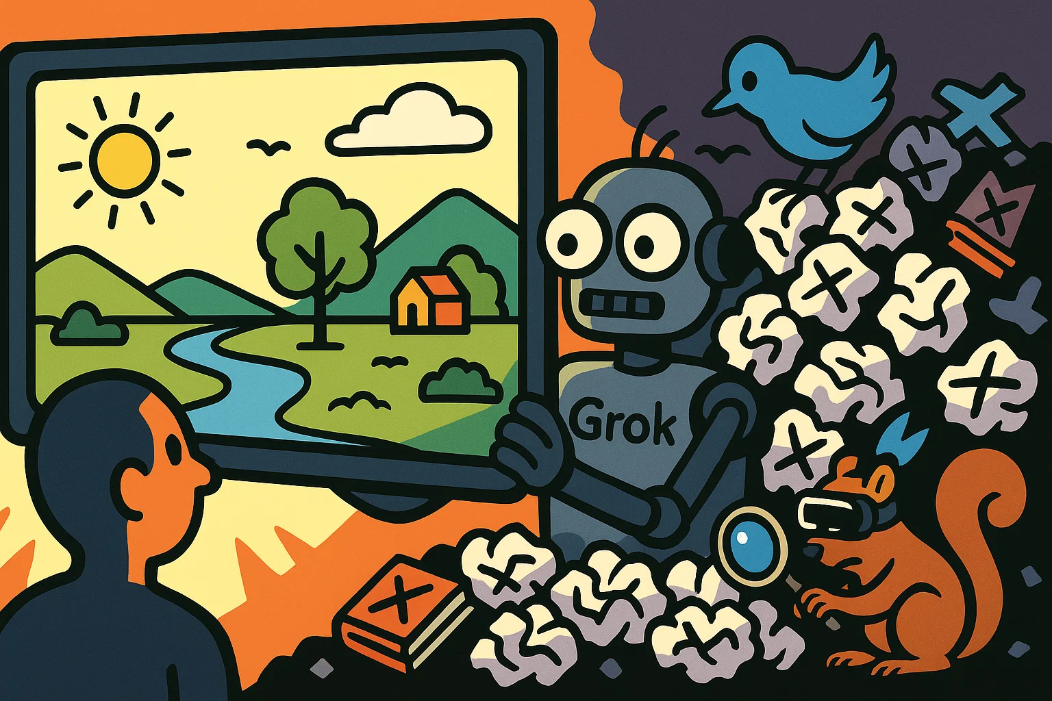 xAI Grok Echokammer Wissen Illustration